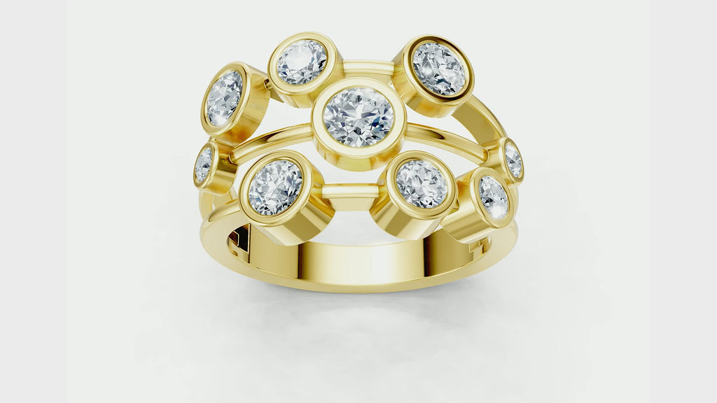 1 Carat Lab Grown Diamond Bubble Ring, IGI Certified