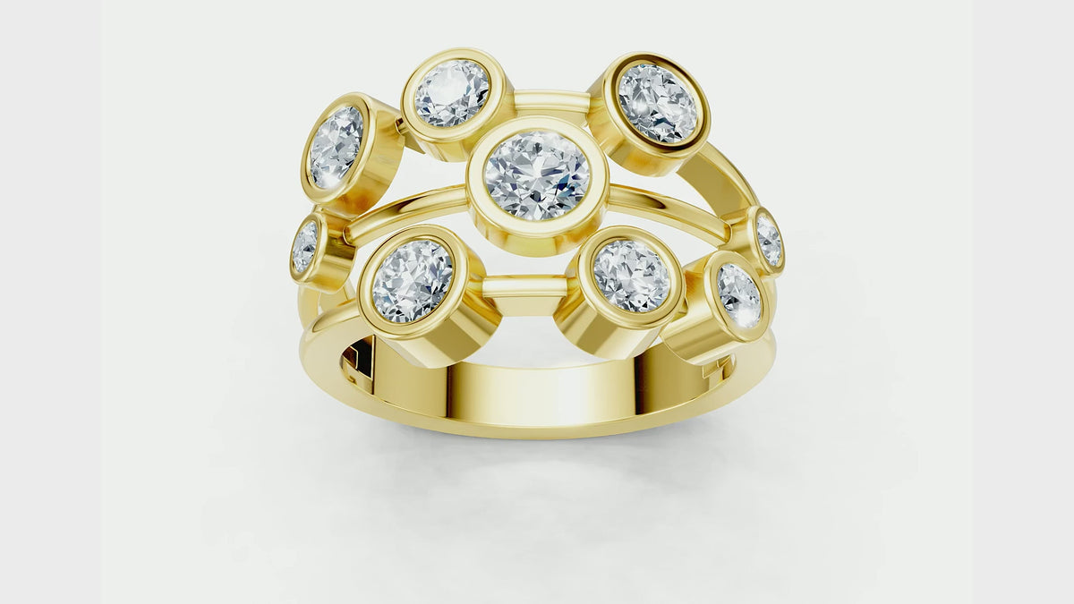 1 Carat Lab Grown Diamond Bubble Ring, IGI Certified
