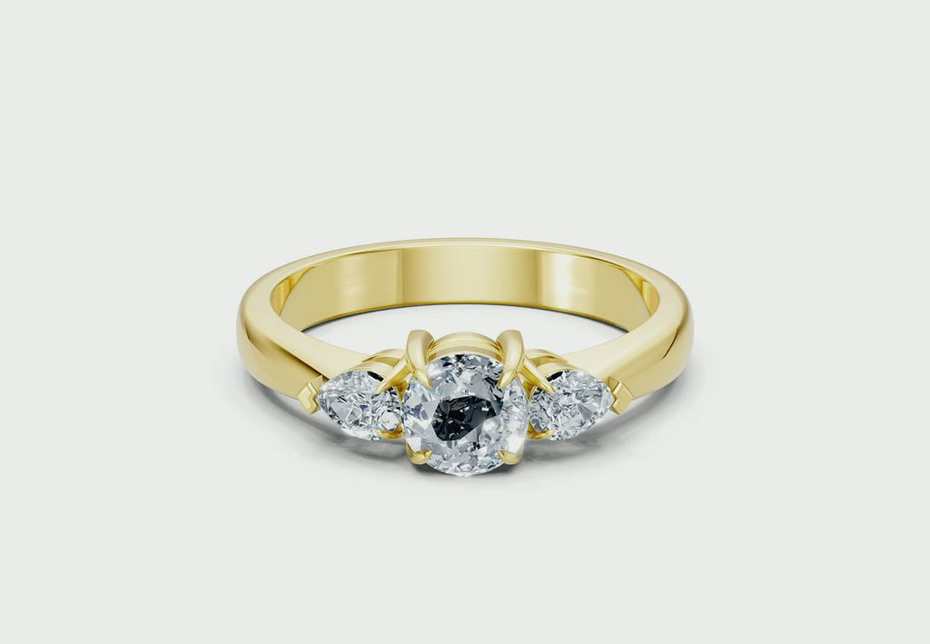 0.75 Carat Lab Grown Diamond Trilogy Ring, IGI Certified