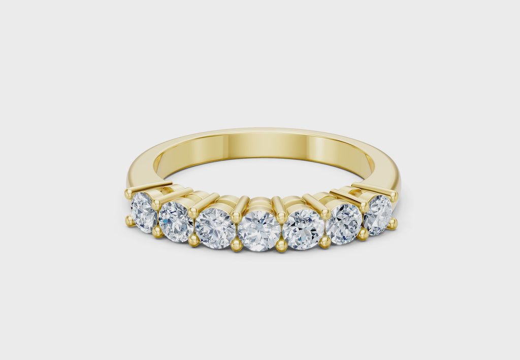 0.75 Carat Lab Grown Diamond 7 Stone Band Ring