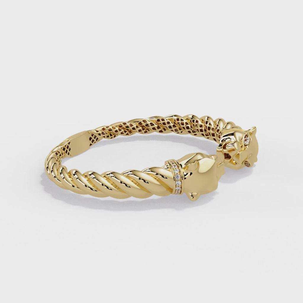 IGI Certified -1/2 Ct. Lab Grown Diamond (VS/E-F) The Panther Head Bracelet