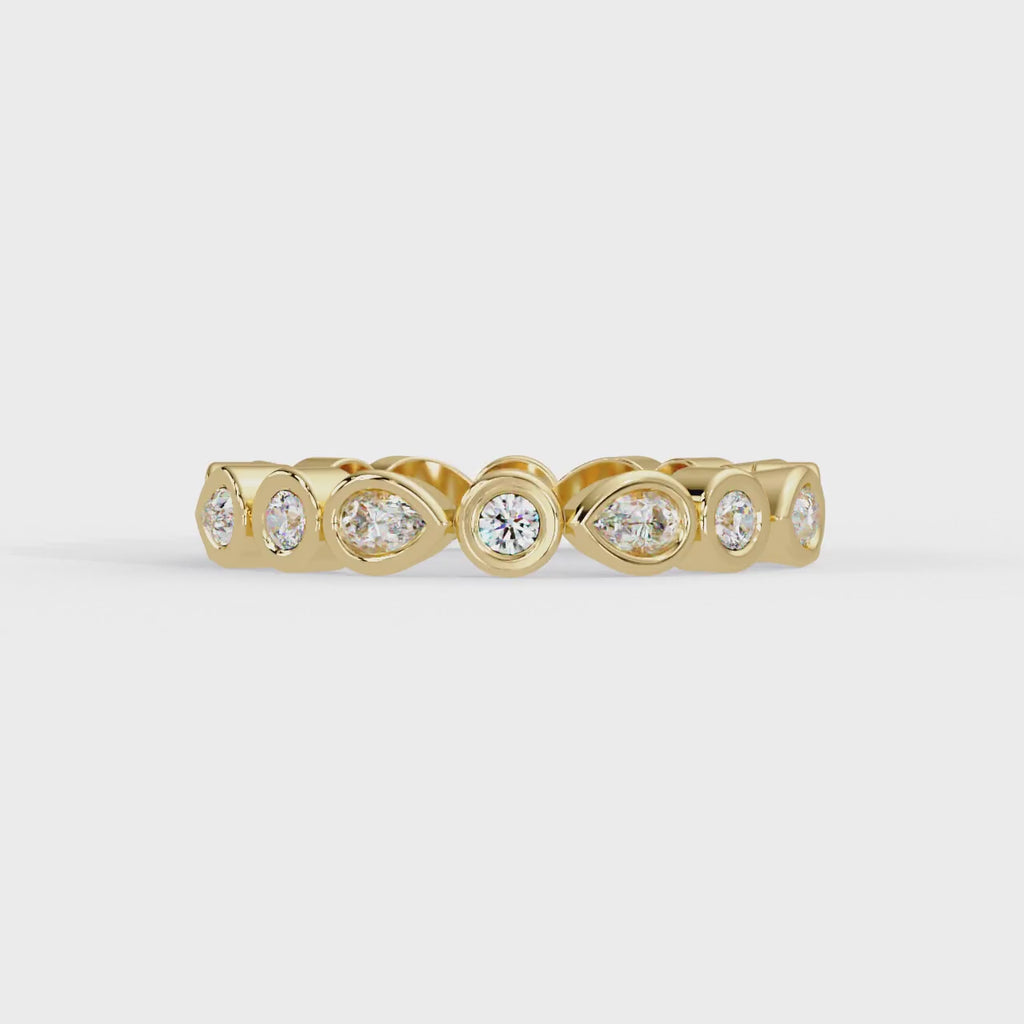 IGI Certified - 1/2 Ct. Lab Grown Diamond (VS/E-F) The Aurora Mixed-Cut Eternity Band in Solid Gold Ring