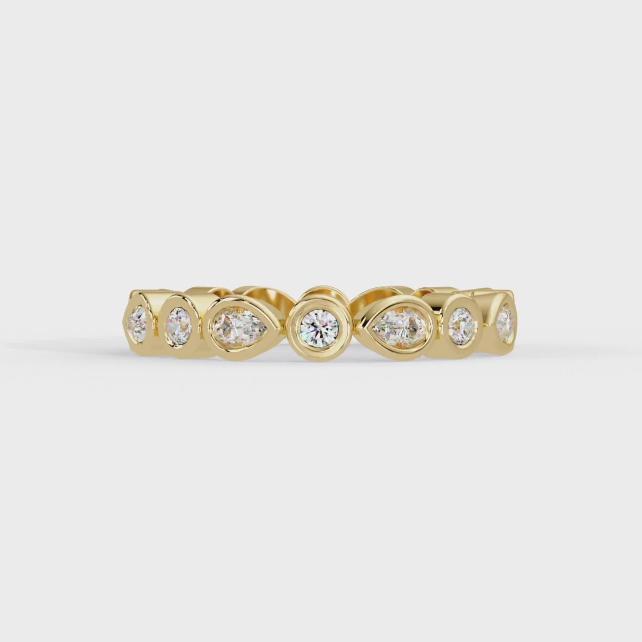 IGI Certified - 1/2 Ct. Lab Grown Diamond (VS/E-F) The Aurora Mixed-Cut Eternity Band in Solid Gold Ring