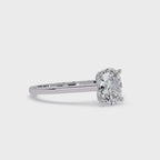 IGI Certified - 1 Ct.Lab Grown Diamond (VS/E-F) Oval Solitaire Ring - 925 Sterling Silver