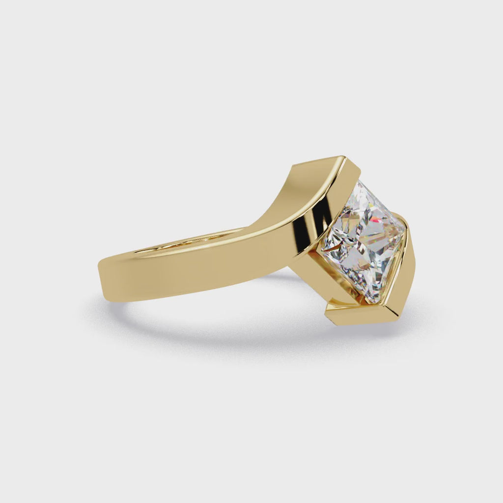 IGI Certified - 2 Ct. Lab Grown Diamond (VS/E-F) Elegant Princess Cut Diamond Ring