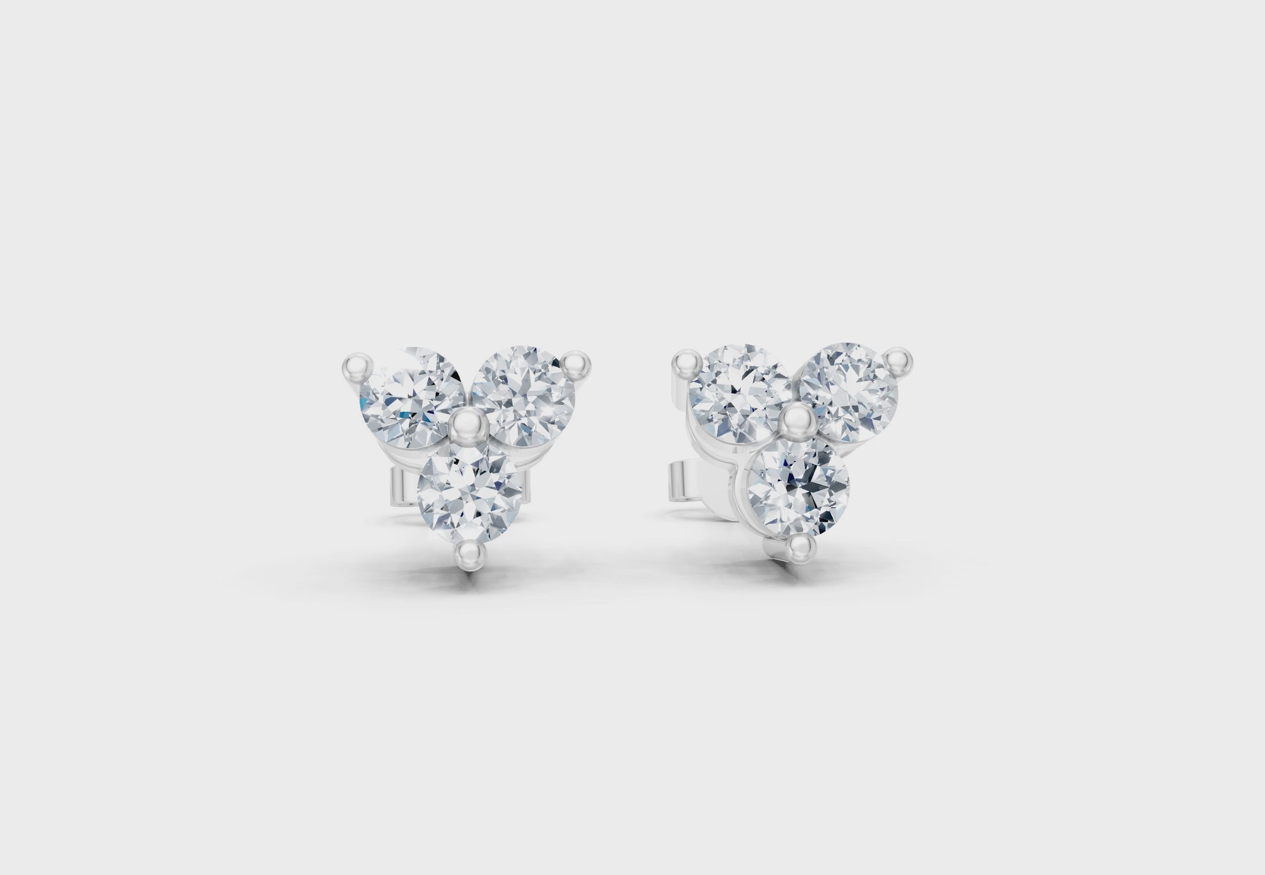 0.65 Carat Trilogy Lab Grown Diamond Pyramid Earrings