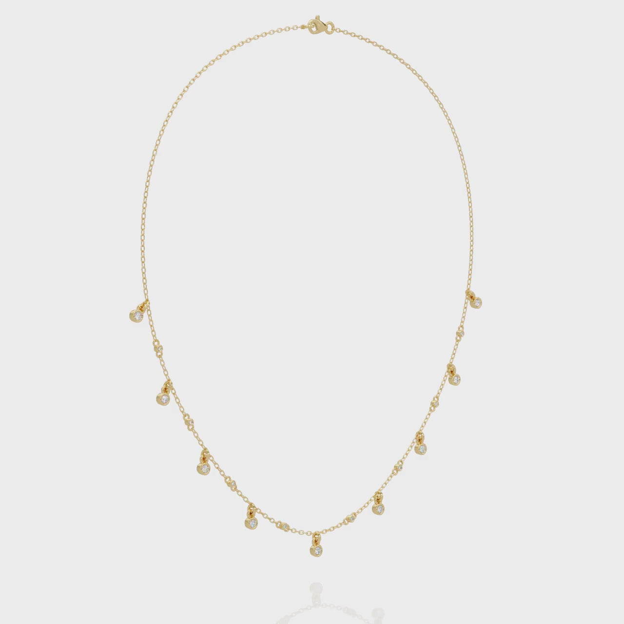 Dainty Diamond Droplet Necklace