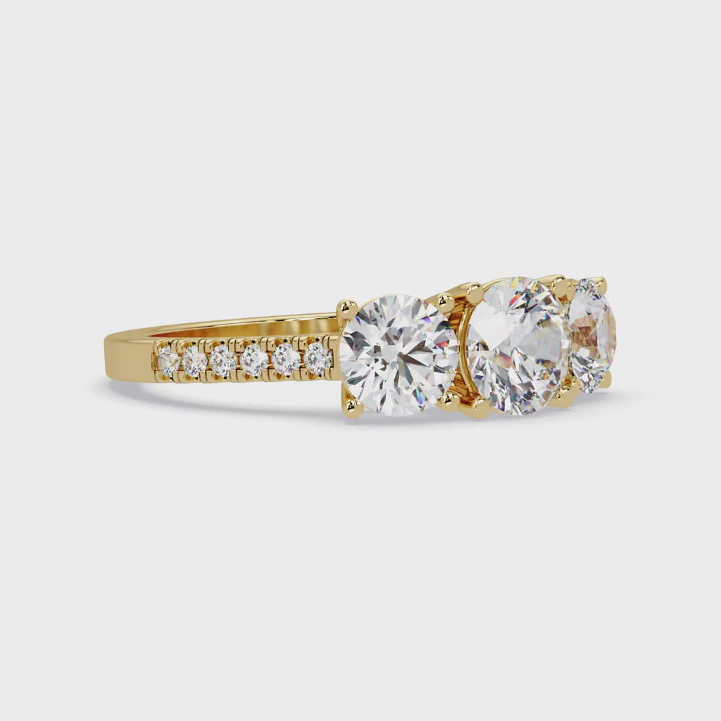 IGI Certified - 2.5 Ct. Lab Grown Diamond (VS/E-F) The Trinity Radiance Ring
