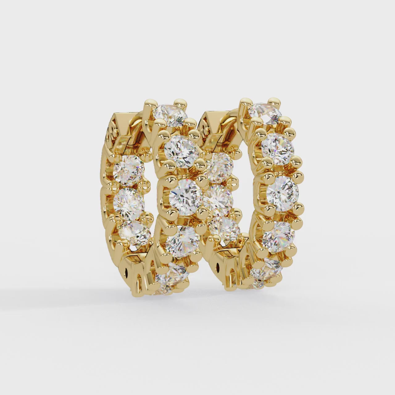 IGI Certified- 1.5 Ct. Lab Grown Diamond (VS/E-F) Luxury Gold Hoop Earrings with Round-Cut Diamonds Earring