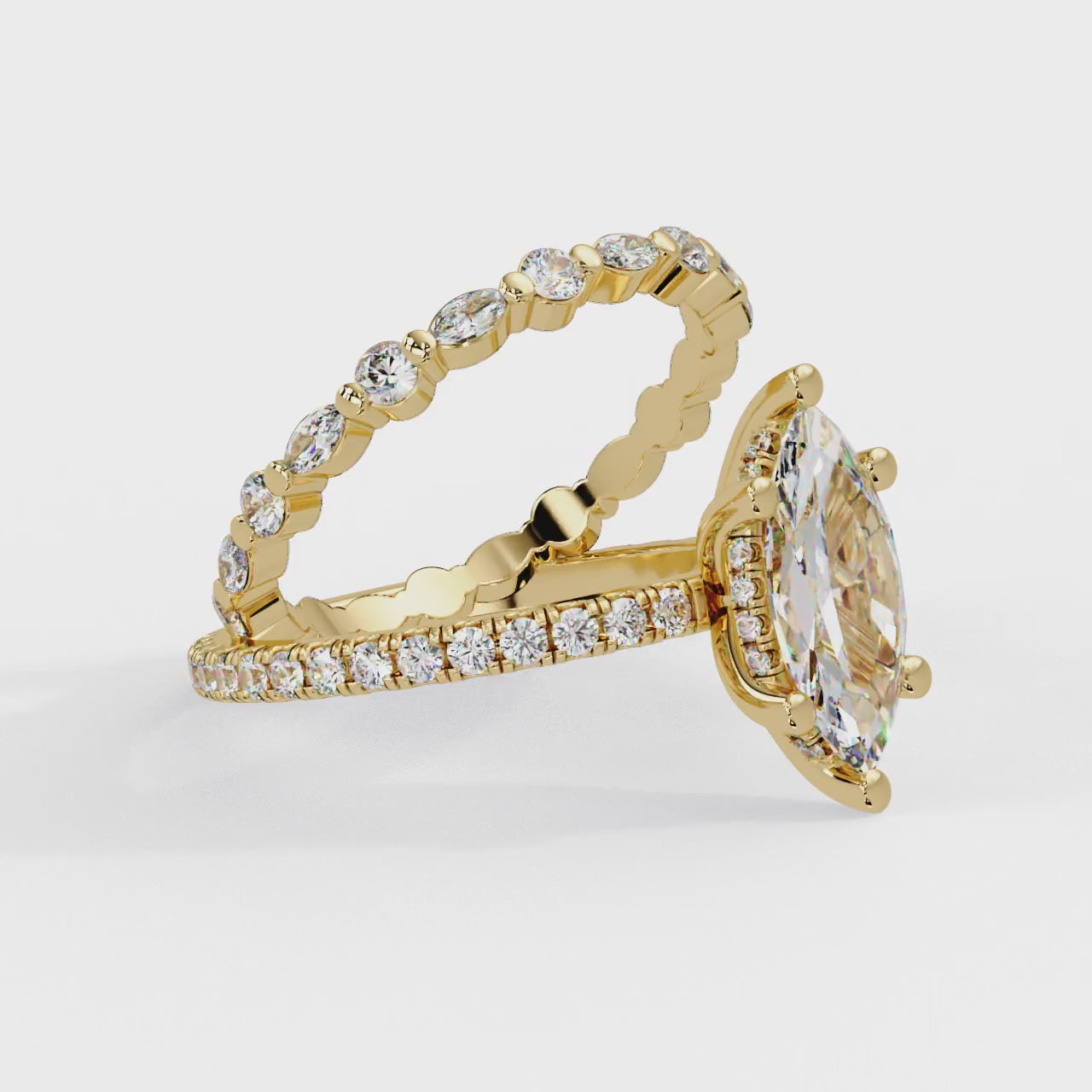 IGI Certified - 2.25 Ct. Lab Grown Diamond (VS/E-F) The Sovereign Crown Duo Ring