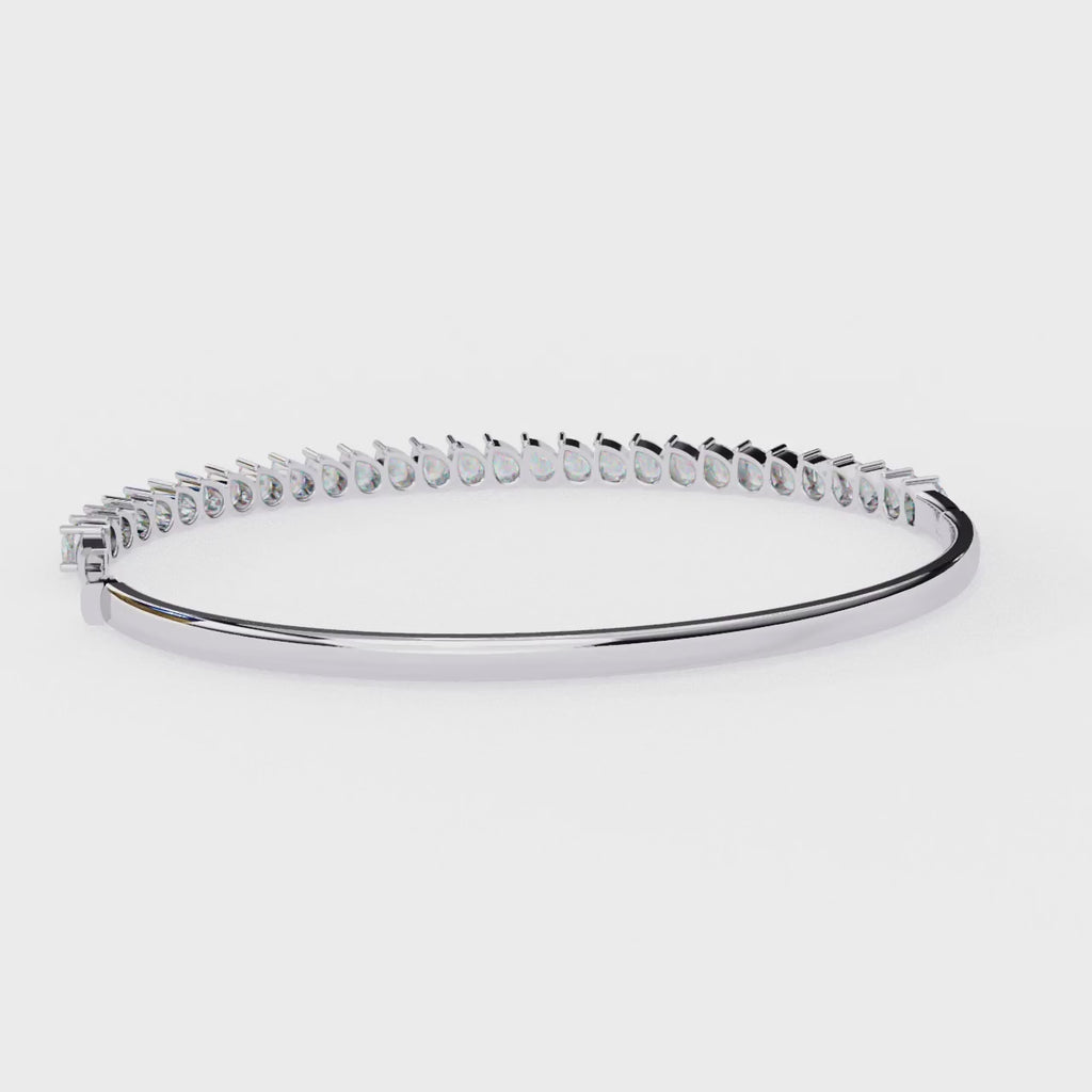 IGI Certified - 1/2 Ct. Lab Grown Diamond (VS/E-F) Luminous Pearl & Diamond Bypass Bangle Bracelet
