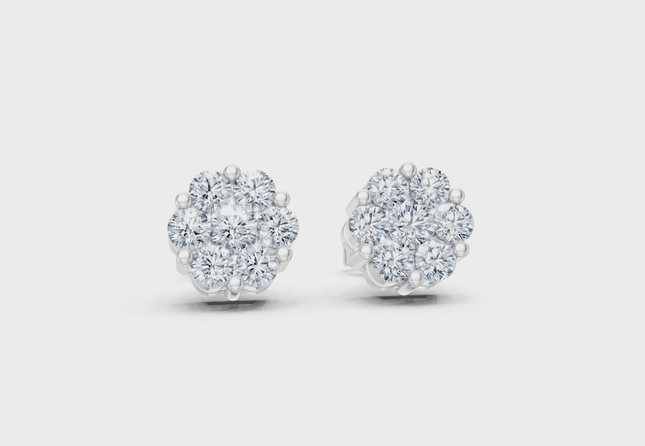 1 Carat Lab Grown Diamond Floral Earrings