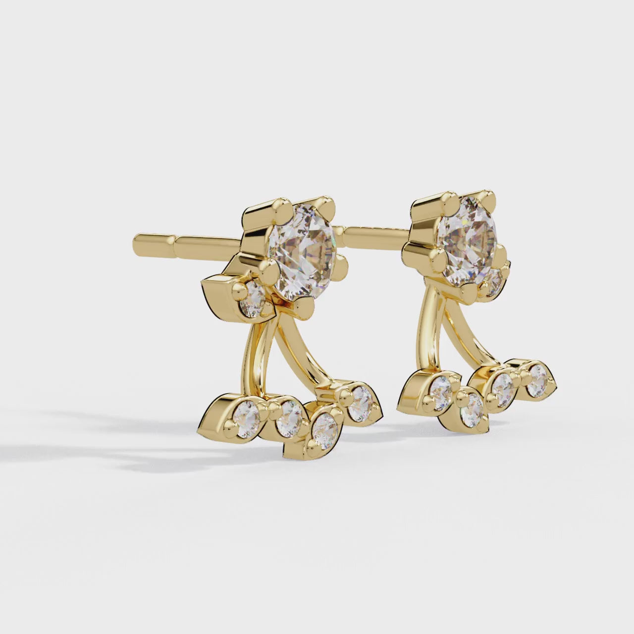 IGI Certified-1/2 Ct. Lab Grown Diamond (VS/E-F) Floral Motif Gemstone Stud Earring