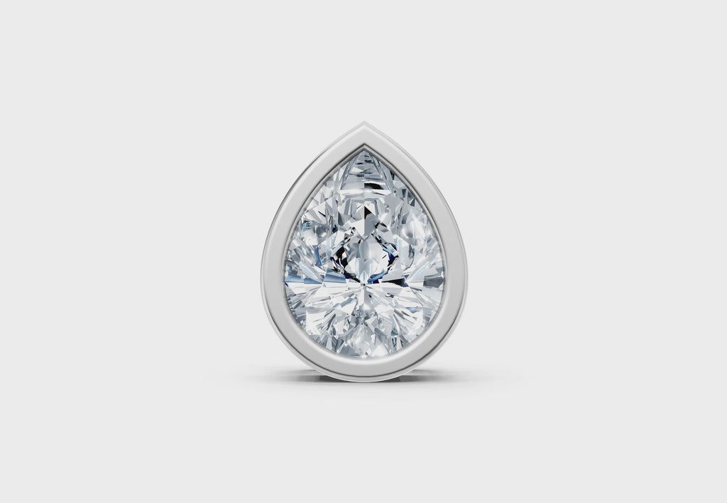 1 Carat Lab Grown Diamond Pear Cut Solitaire Pendant