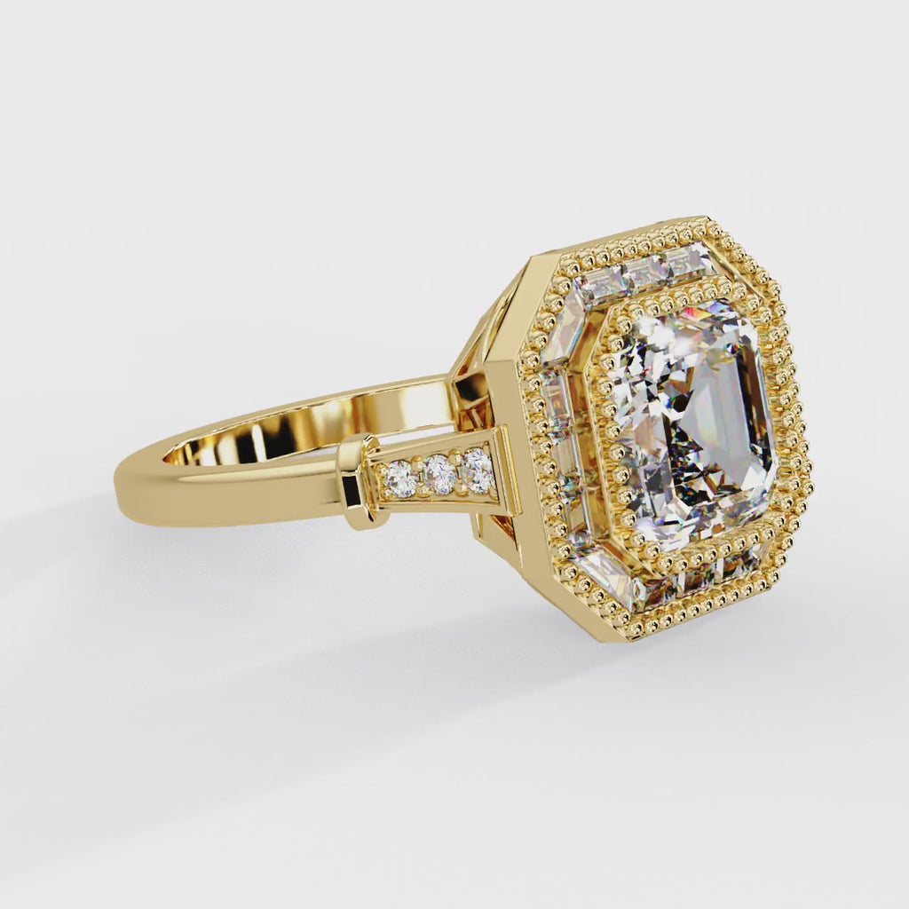 IGI Certified - 3.5 Ct. Lab Grown Diamond (VS/E-F) The Empress Octagonal Ring