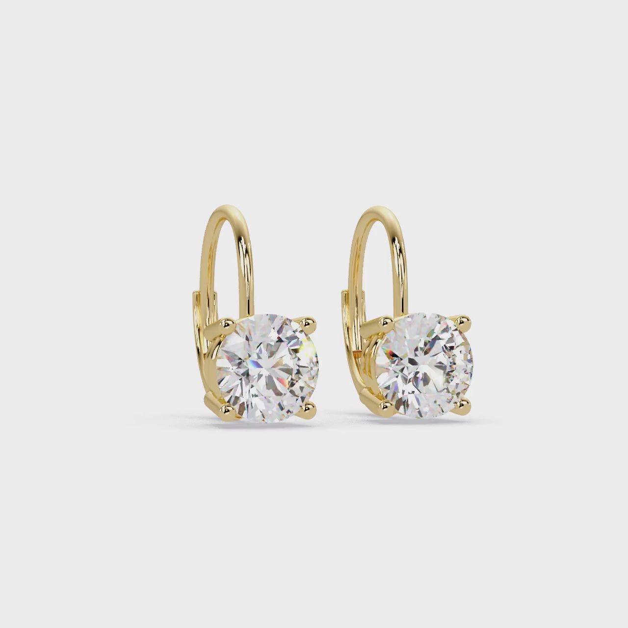 IGI Certified- 3 Ct. Lab Grown Diamond (VS/E-F) Elegant Gold Diamond Hoop Earrings