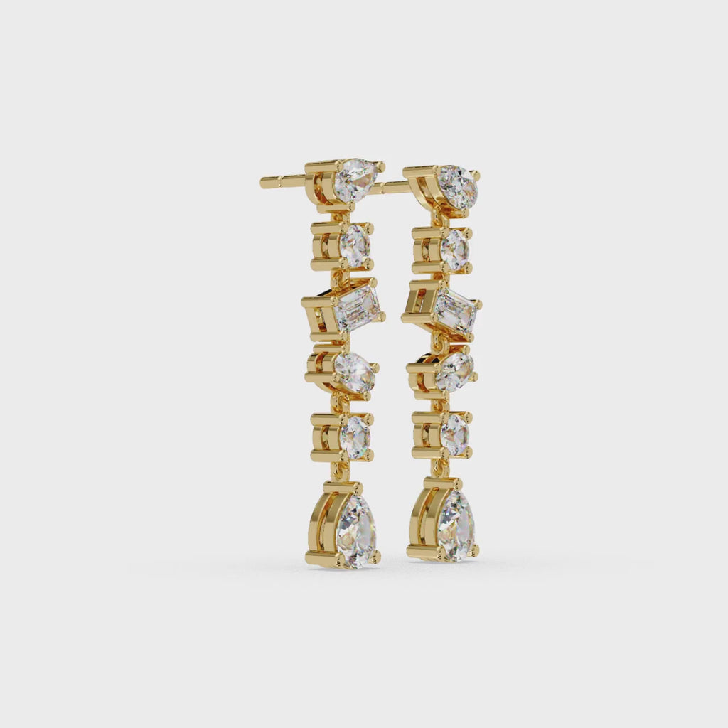 IGI Certified- 2.75 Ct. Lab Grown Diamond (VS/E-F) Dazzling Multi-Stone Drop Diamond Earring