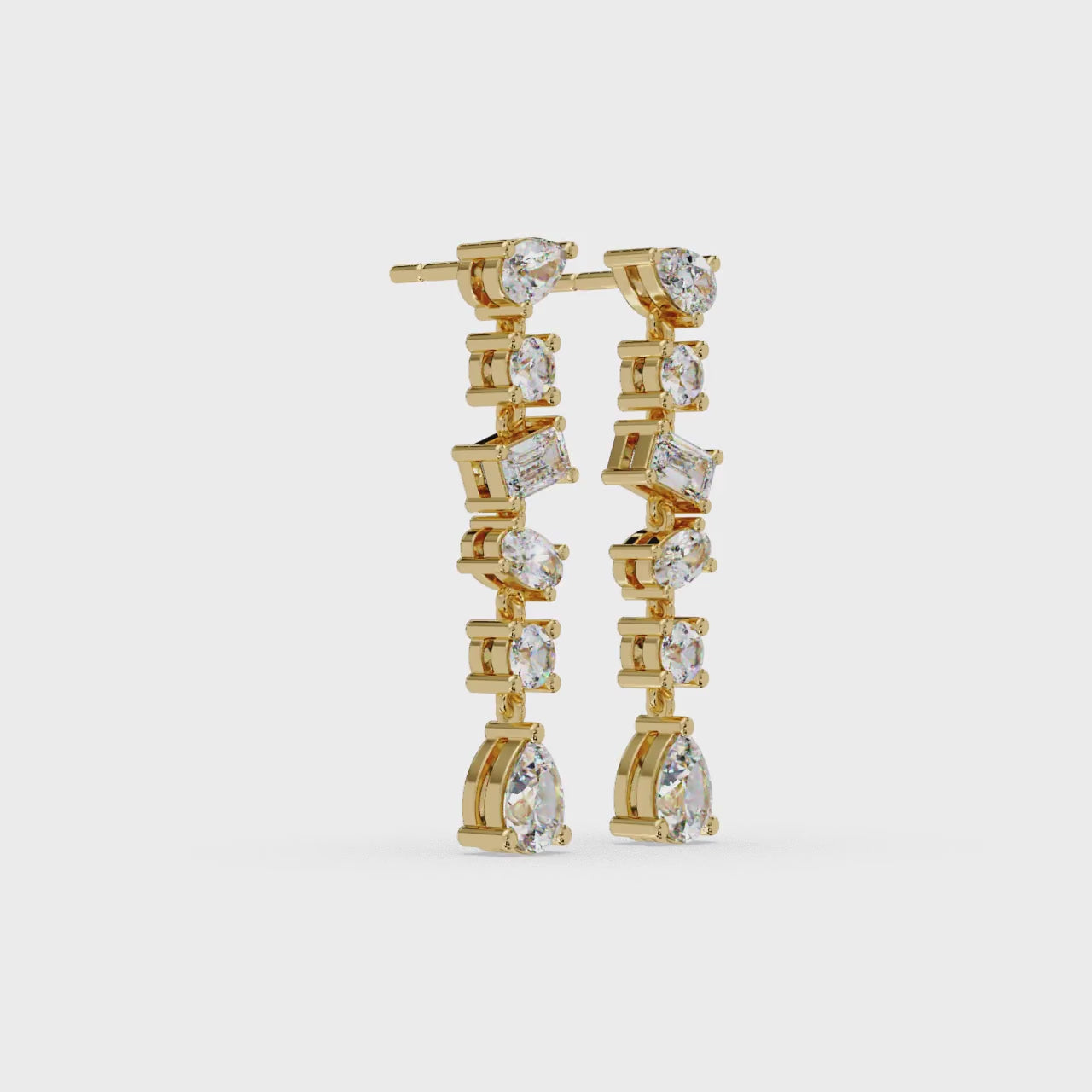 IGI Certified- 2.75 Ct. Lab Grown Diamond (VS/E-F) Dazzling Multi-Stone Drop Diamond Earring