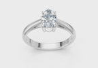 IGI Certified - 1/2 Ct. Lab Grown Diamond (VS/E-F) Oval Solitaire Ring - 925 Sterling Silver