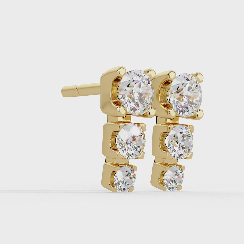 IGI Certified- 1.5 Ct. Lab Grown Diamond (VS/E-F) Elegant Diamond Drop Earring