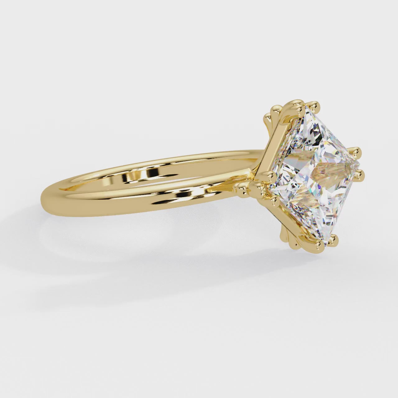 IGI Certified - 2 Ct. Lab Grown Diamond (VS/E-F) Princess Cut Kite-Set Diamond Solitaire Ring