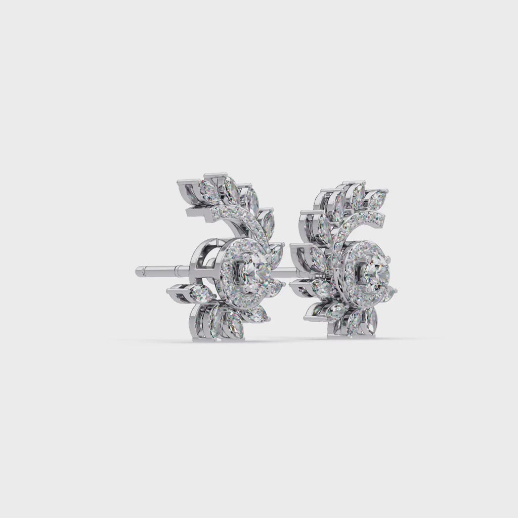 IGI Certified- 2.00 Ct Lab Grown Diamond (VS/E-F) Constellation Swirl Diamond Earring