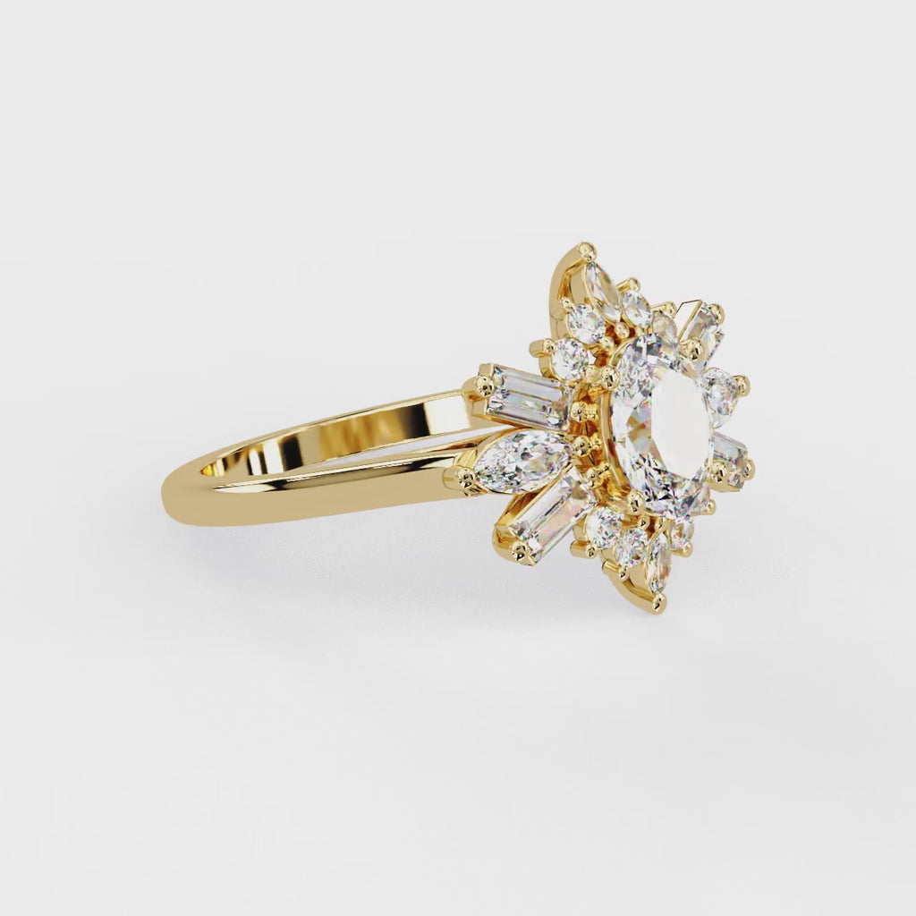 IGI Certified - 2 Ct. Lab Grown Diamond (VS/E-F) The Frozen Lotus Ring