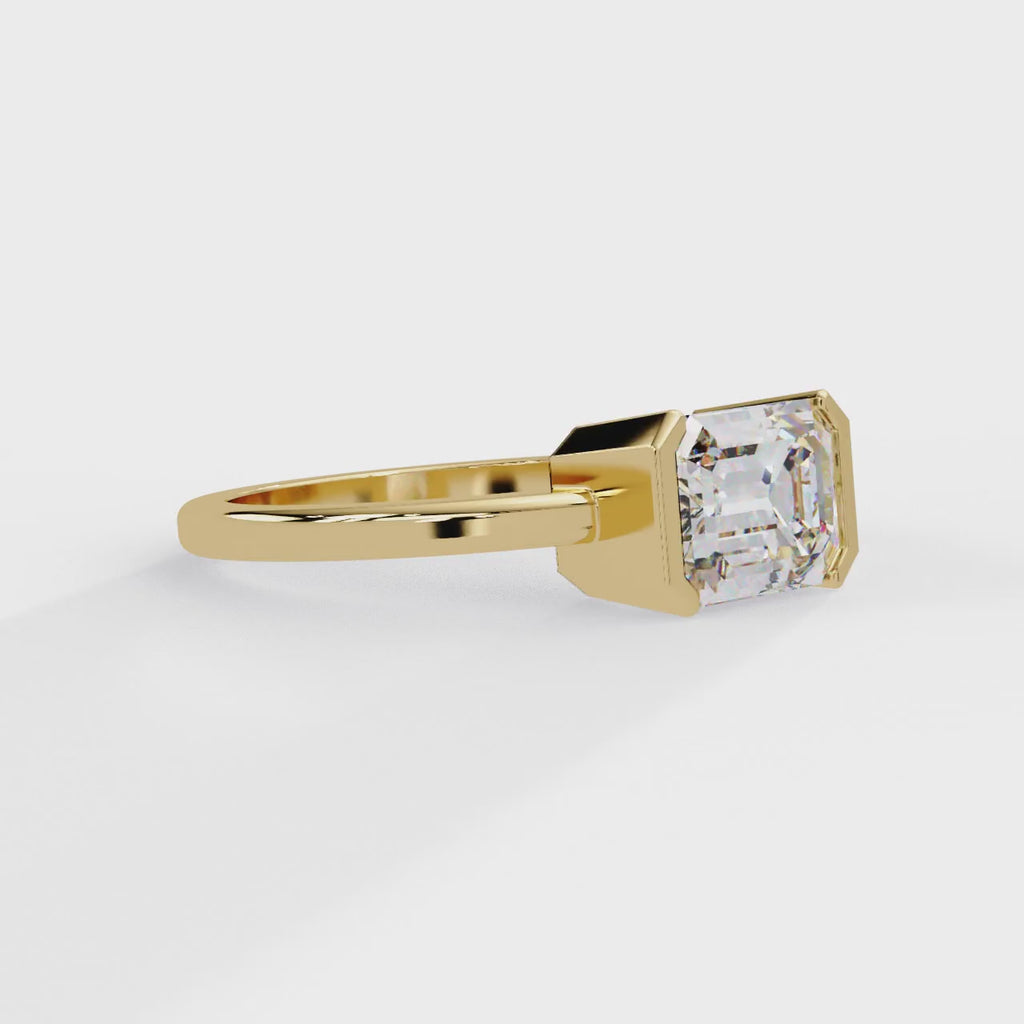 IGI Certified - 3 Ct. Lab Grown Diamond (VS/E-F) The Prism Band Ring