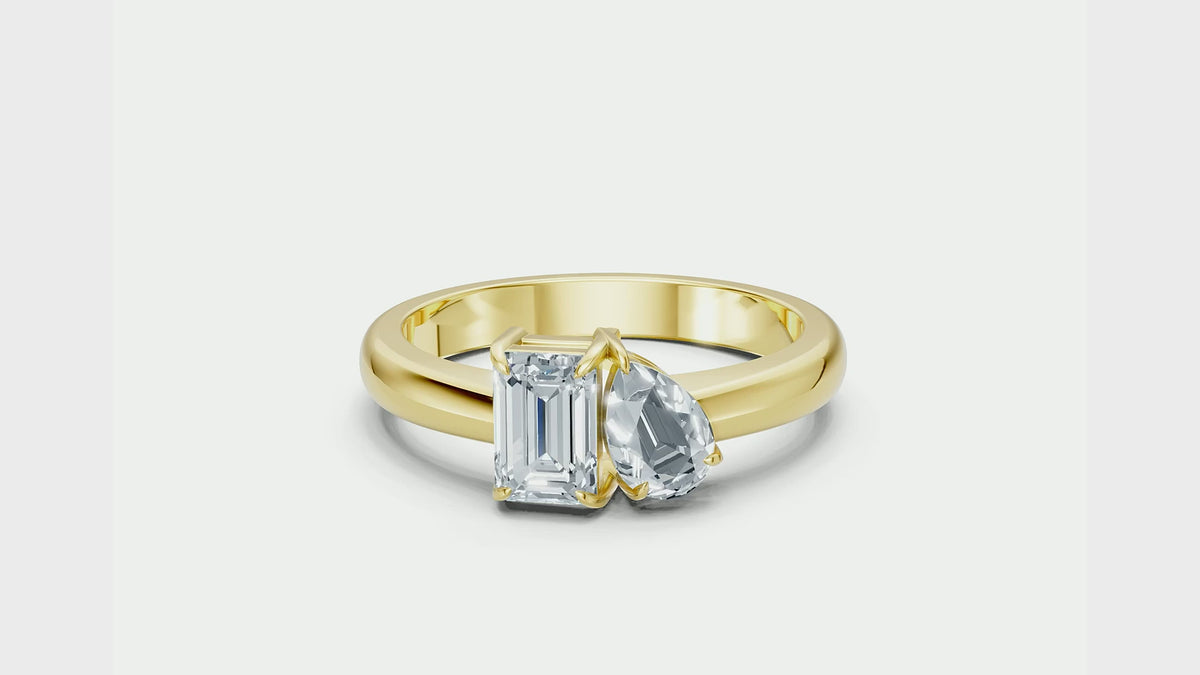 1 Carat Lab Grown Diamond Toi et Moi Ring, IGI Certified