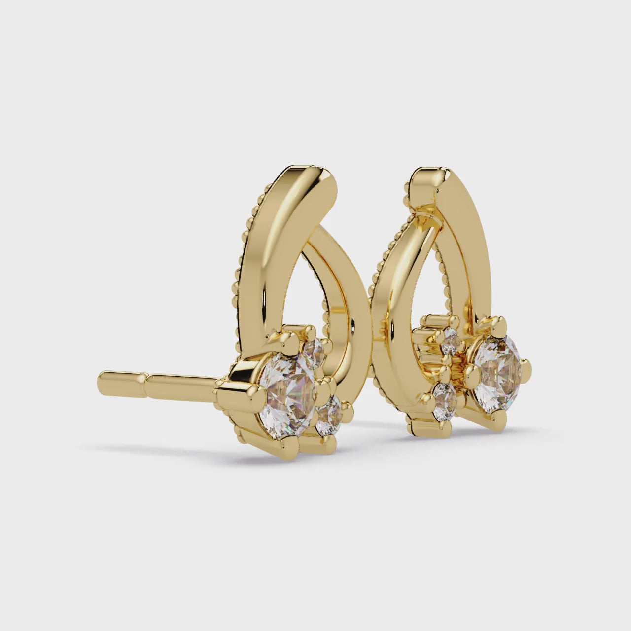IGI Certified-1/2 Ct. Lab Grown Diamond (VS/E-F) Stylish Teardrop Cluster Stud Earring