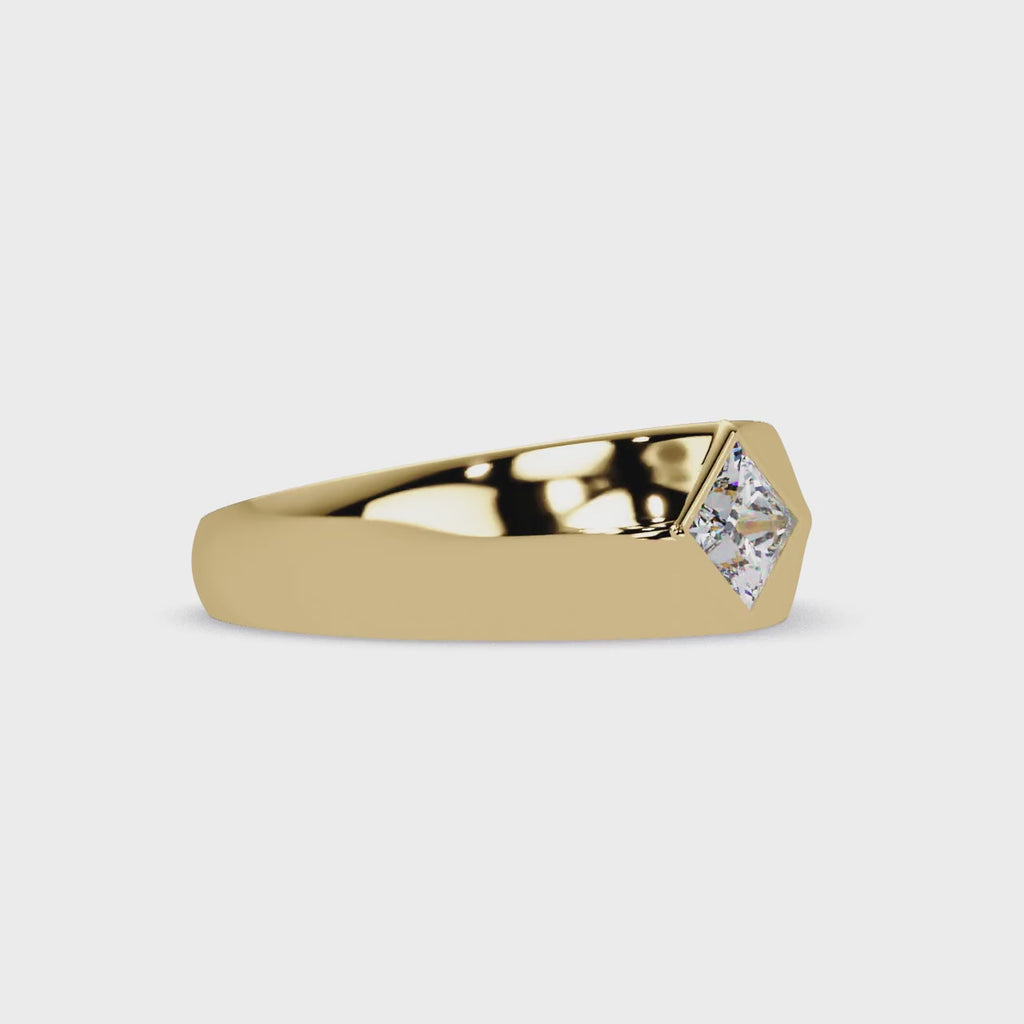 IGI Certified - 1/2 Ct. Lab Grown Diamond (VS/E-F) Sleek Diamond Band for Men – Princess Cut Design Ring