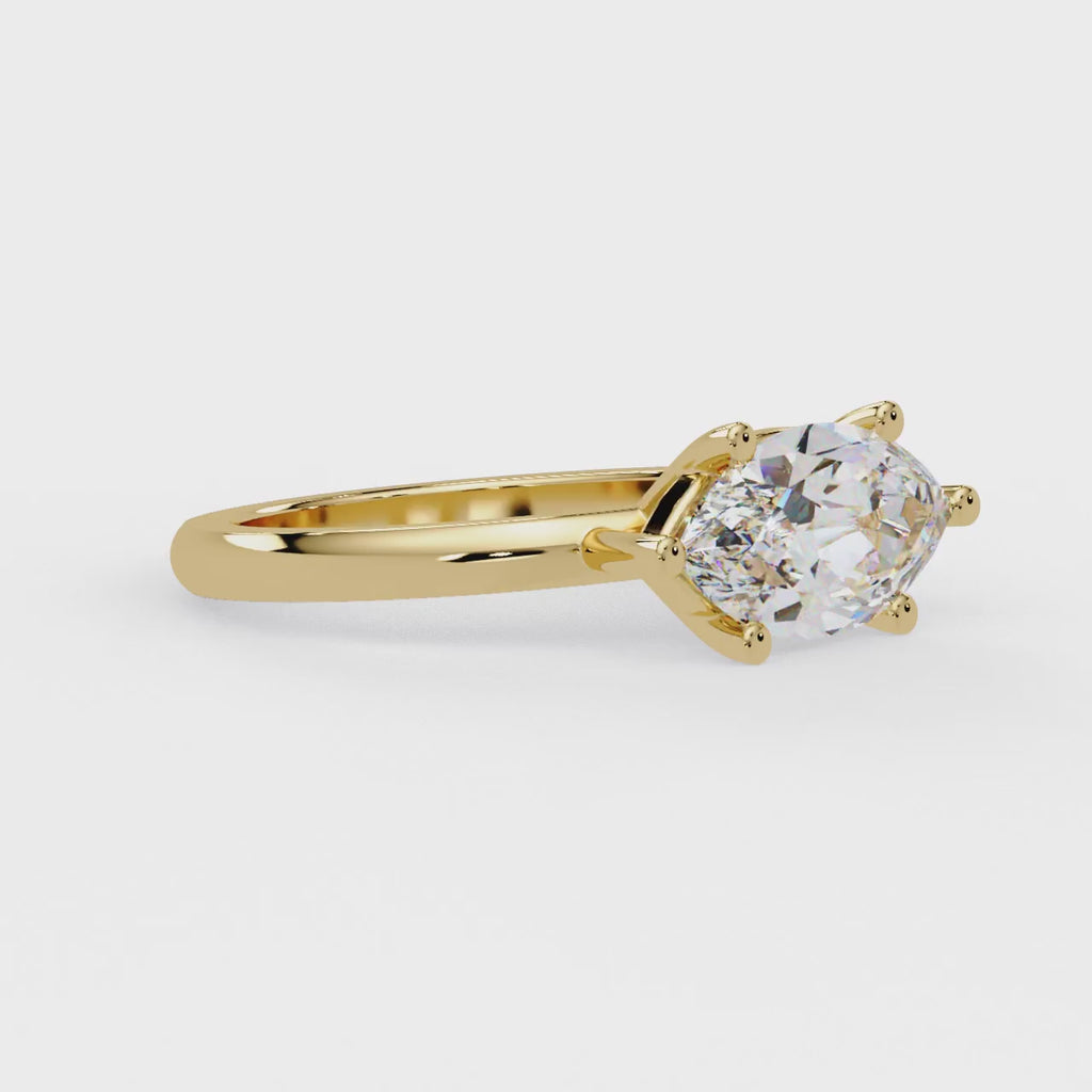 IGI Certified - 1.5 Ct. Lab Grown Diamond (VS/E-F) The Signature Marquise Yellow Gold Engagement Ring