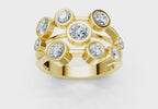 IGI Certified Multi-Size Lab Grown Diamond (VS/E-F) Bubble Scatter Ring - Gold