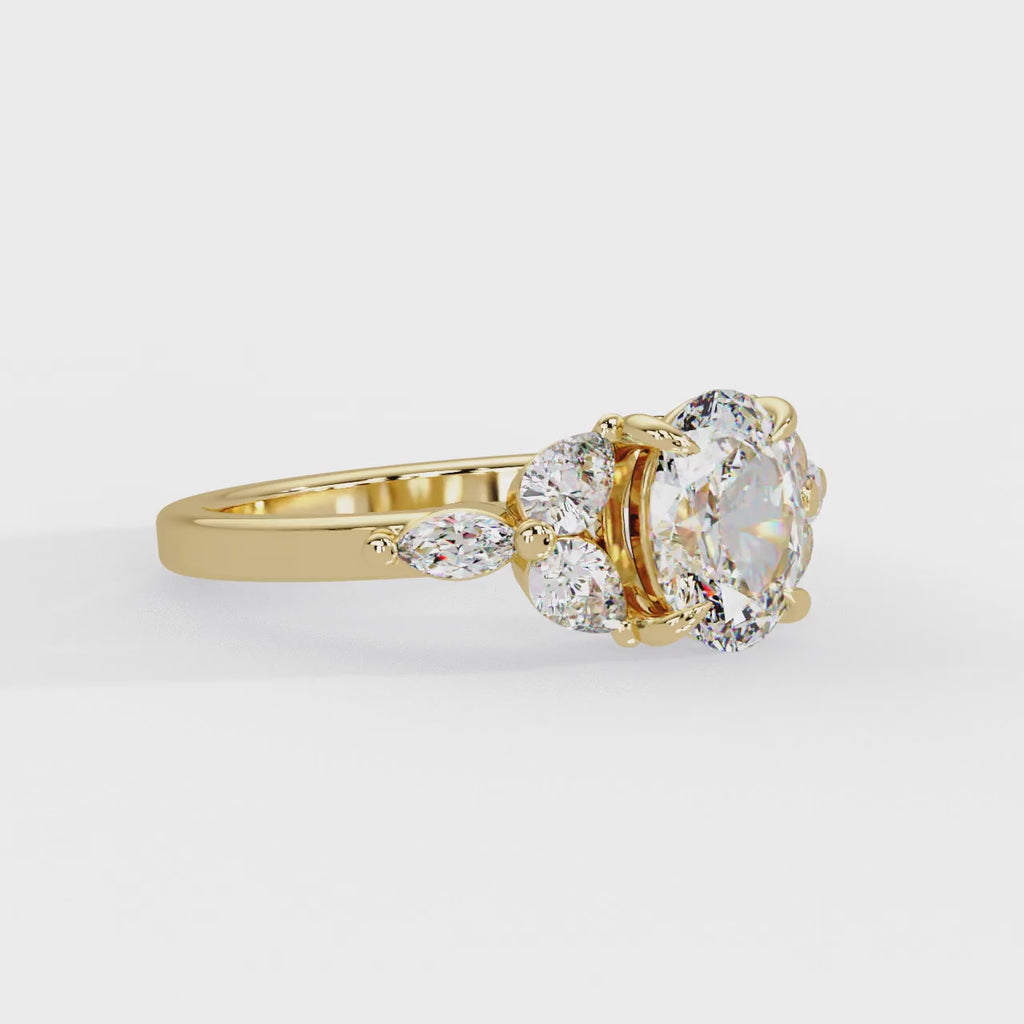 IGI Certified - 1.5 Ct. Lab Grown Diamond (VS/E-F) "The Celestial Bloom" Diamond Cluster Ring