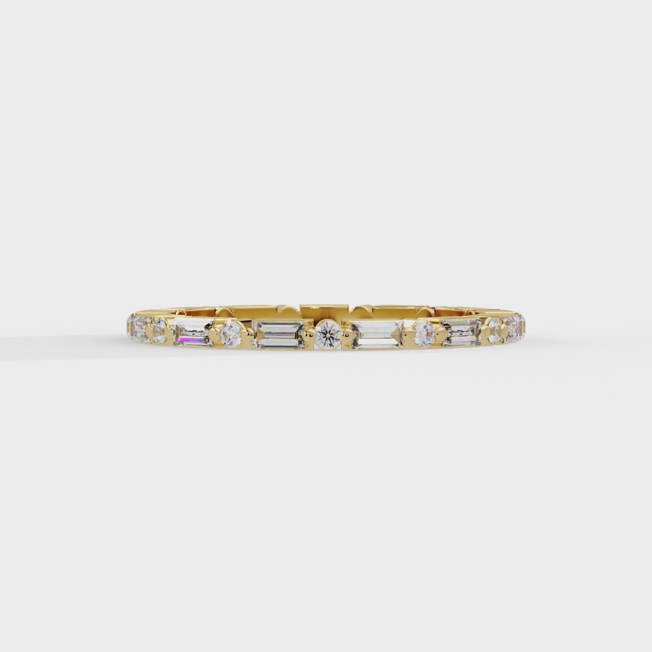 IGI Certified - 0.75 Ct. Lab Grown Diamond (VS/E-F) "The Lyric Step-Cut Stackable Diamond Ring" Ring