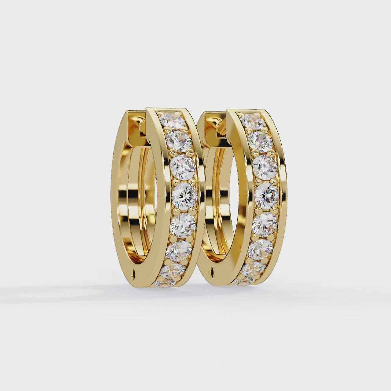 IGI Certified- 4.5 Ct. Lab Grown Diamond (VS/E-F) Classic Channel-Set Diamond Huggie Hoop Earrings
