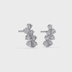 IGI Certified-0.60 Cts Lab Grown Diamond (VS/E-F) Leaf Earring -925 Sterling Silver