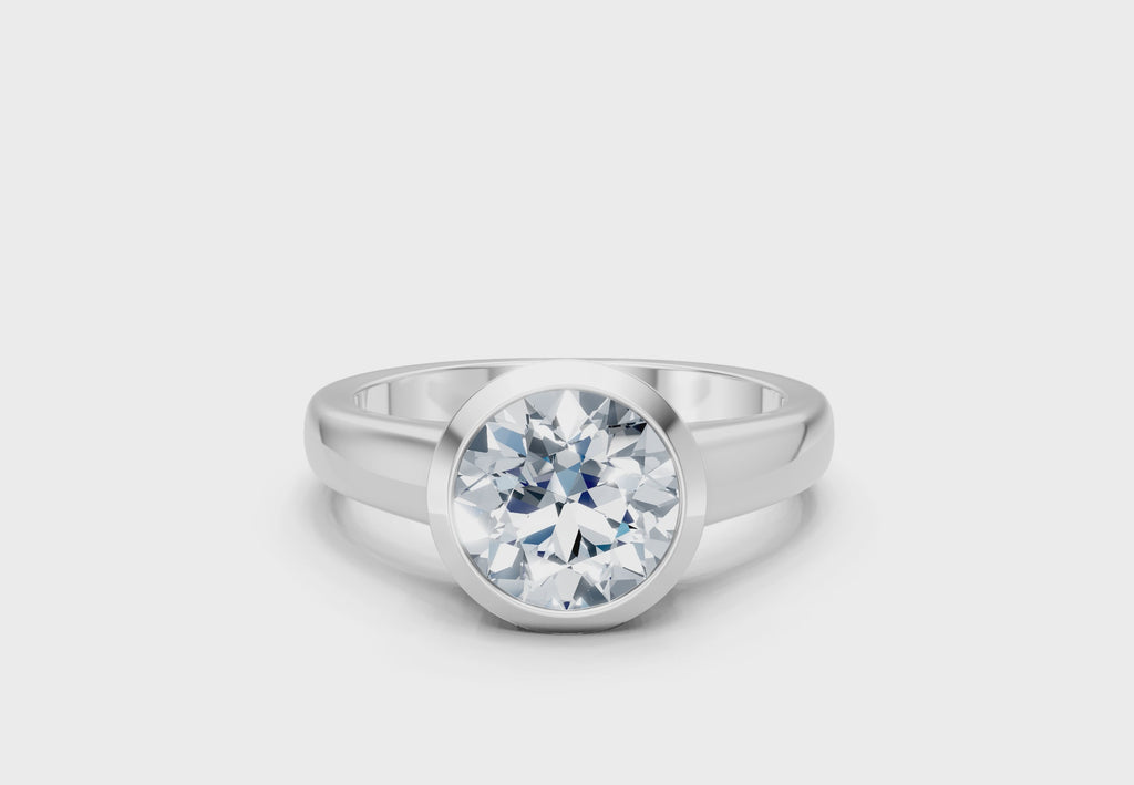 2 Carat Lab Grown Diamond Bezel Set Solitaire Ring