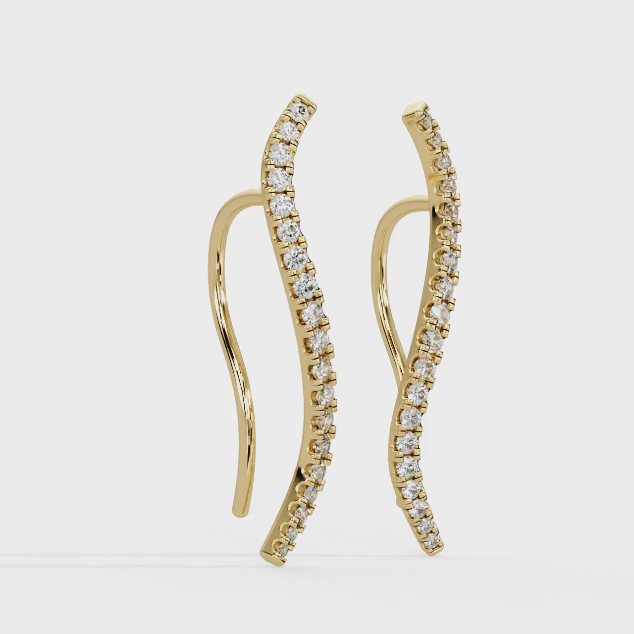IGI Certified-1/3 Cts Lab Grown Diamond (VS/E-F) Climber Earrings