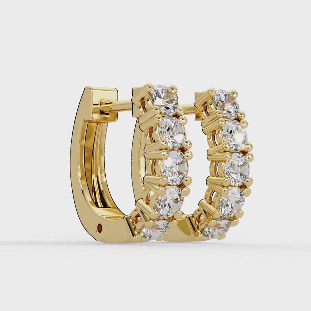 IGI Certified- 1 Ct. Lab Grown Diamond (VS/E-F) Sparkling Diamond Huggie Hoop Earring