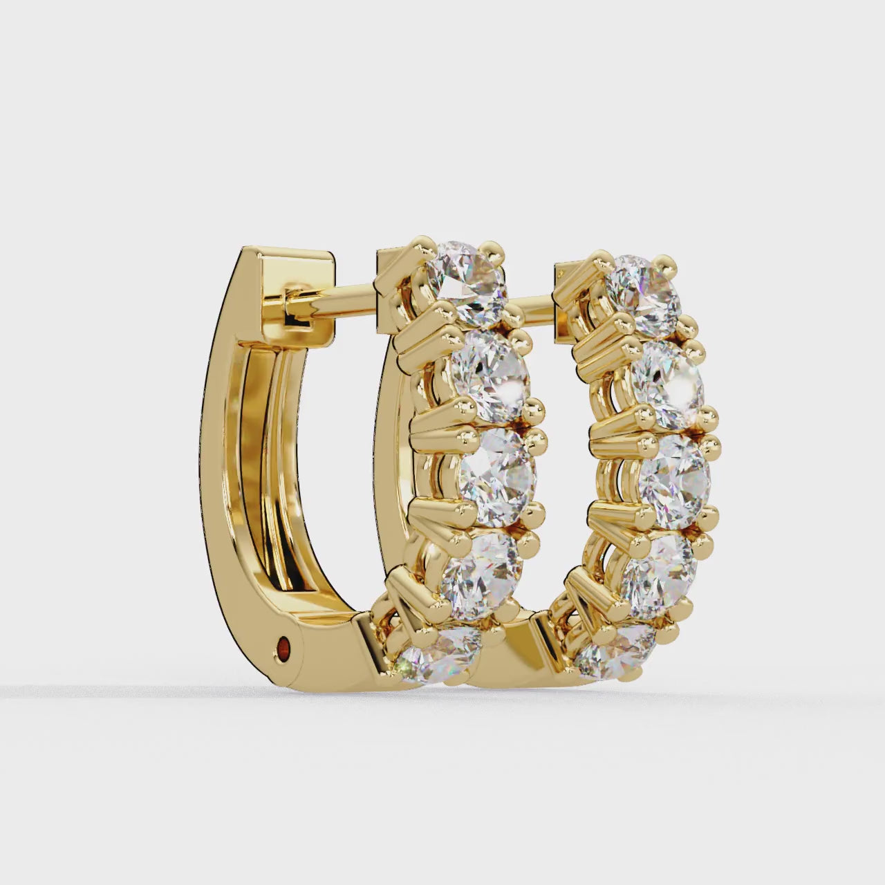 IGI Certified- 1 Ct. Lab Grown Diamond (VS/E-F) Sparkling Diamond Huggie Hoop Earring