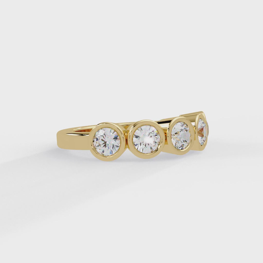 IGI Certified - 1/2 Ct. Lab Grown Diamond (VS/E-F) Aura Five-Stone Bezel Ring