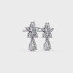 IGI Certified- 1.75 Ct Lab Grown Diamond (VS/E-F) Floral Tear Drop Earrings