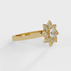 IGI Certified - 1/2 Ct. Lab Grown Diamond (VS/E-F) The Golden Lotus Star Ring