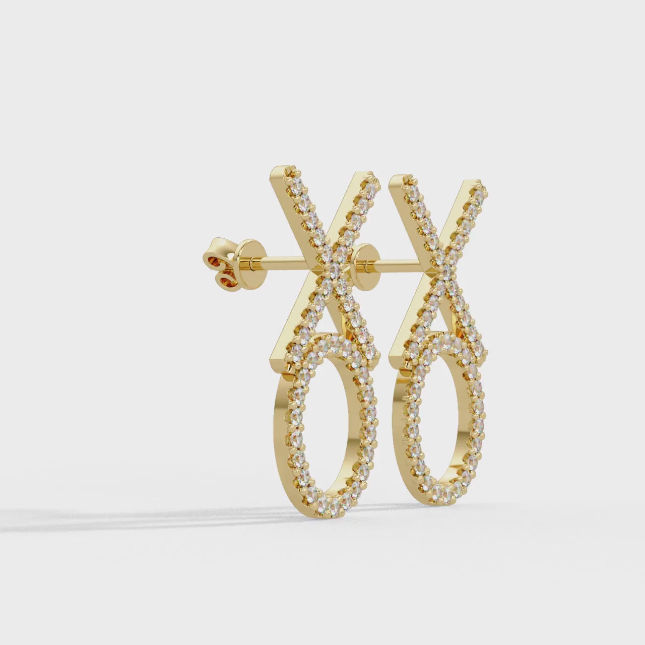 IGI Certified- 1 Ct. Lab Grown Diamond (VS/E-F) The "Hugs & Kisses" Diamond Earrings – Sentimental XO Drop Earrings