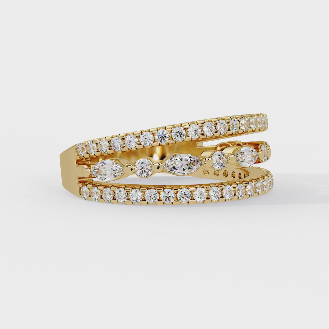 IGI Certified - 1 Ct. Lab Grown Diamond (VS/E-F) The "Seraphina's Cascade" Ring