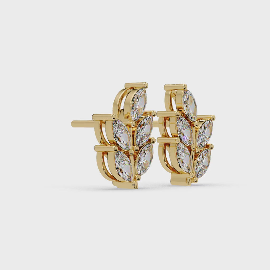 IGI Certified- 1/2 Ct Lab Grown Diamond (VS/E-F)  Whisper Vine Earrings