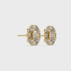 IGI Certified- 1.75 Ct Lab Grown Diamond (VS/E-F) Oval Halo Earrings