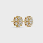 IGI Certified- 3.00 Ct Lab Grown Diamond (VS/E-F) Fleur Round Earrings