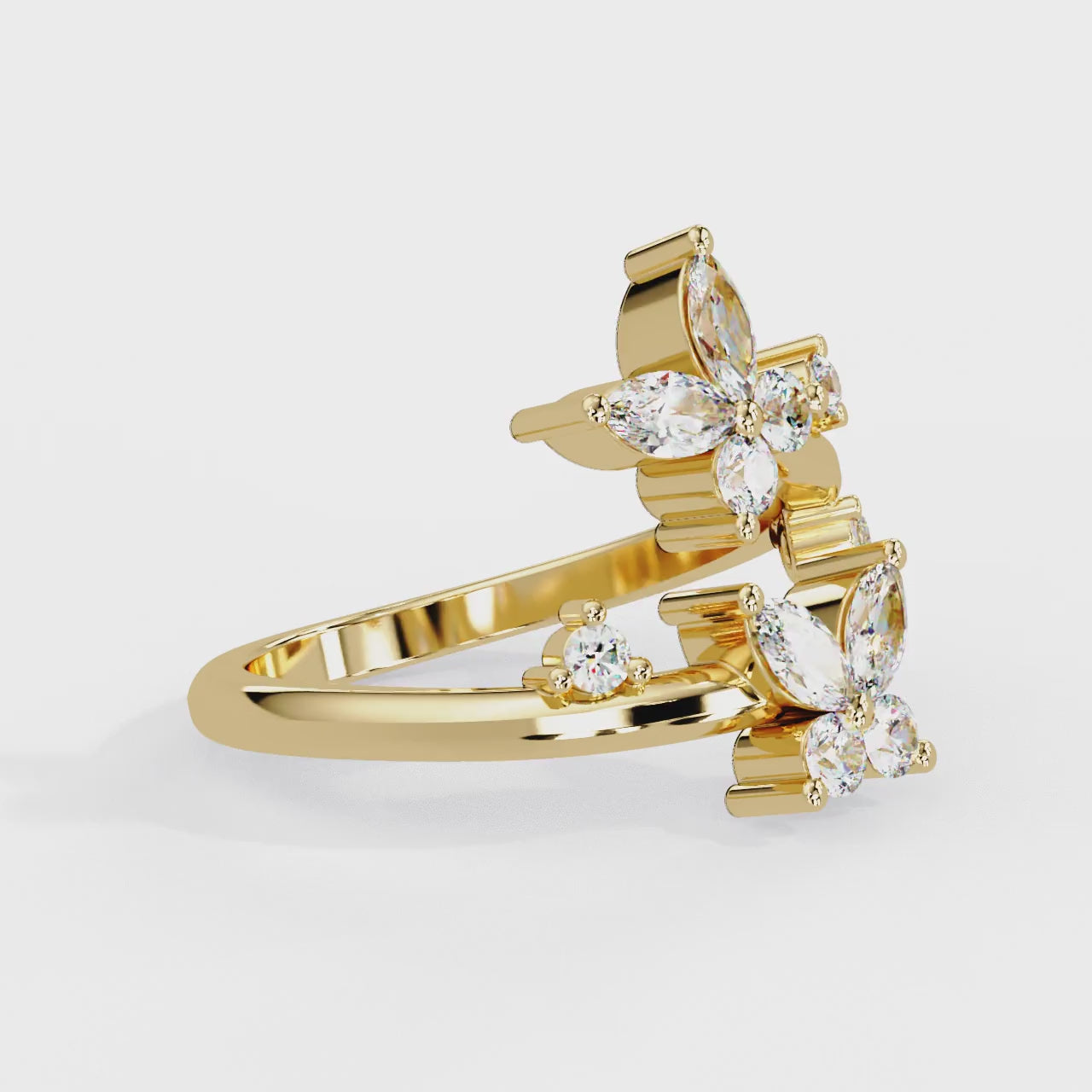IGI Certified - 1 Ct. Lab Grown Diamond (VS/E-F) Diamond Butterfly Ring